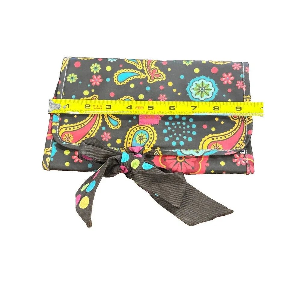 Thirty-One Fold n' Go Organizer Floral Fanfare Travel Pouch Makeup Jewelry FLAW